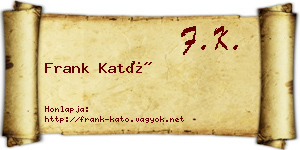 Frank Kató névjegykártya